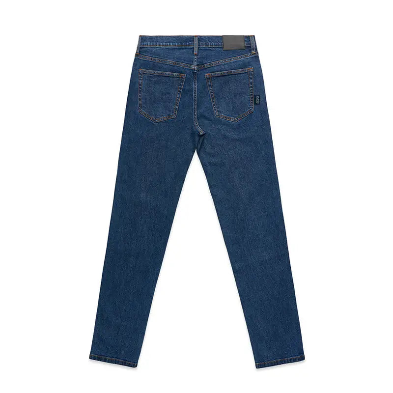 Slim fit mid blue denim jeans with back pockets