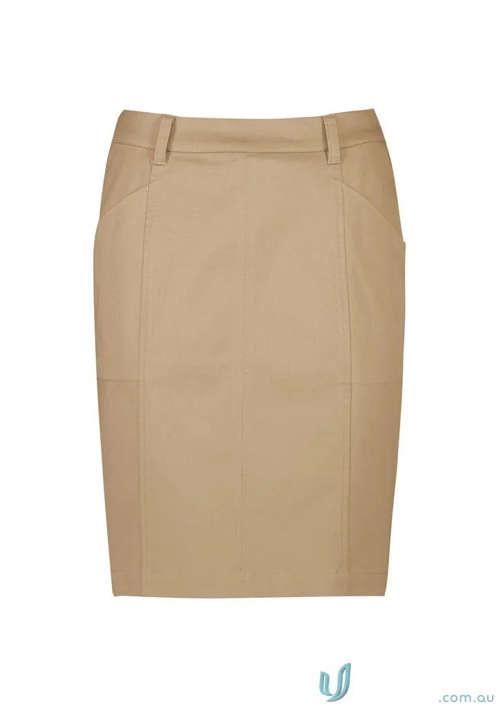 Tan stretch chino skirt Women’s mid waist Mid Waist Traveller Stretch Chino Skirt rgs264l