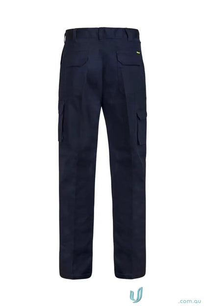 Navy blue Mid Weight Cargo Cotton Drill Trousers with multiple pockets for casual style