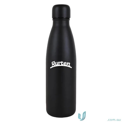 Black insulated Midas 600ml Aluminium Water Bottle, perfect for uniforms and workwear