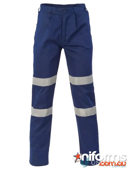 Blue work pants with reflective stripes from Middle Heavy Double Rings Taped Joggers collection