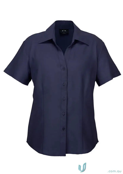 Navy blue Short-Sleeve Button-Down Shirt for workwear or uniforms - Mildura ELC JH-0763