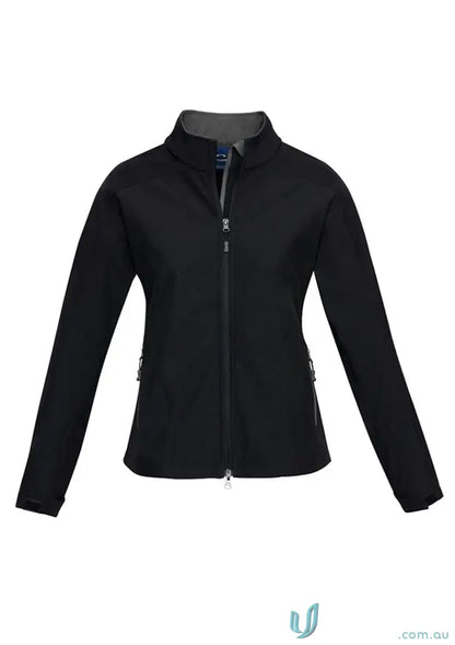 Black zip-up Ladies Softshell Jacket from Mildura ELC, the perfect ladies softshell option
