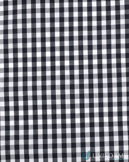 Black and white checkered fabric of Miller Gingham Check LS Shirt, perfect long sleeve gingham style