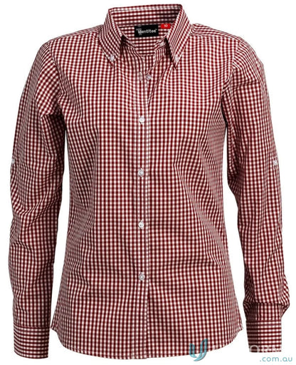 Red and white checkered long sleeve gingham shirt from Miller Gingham Check LS Shirt