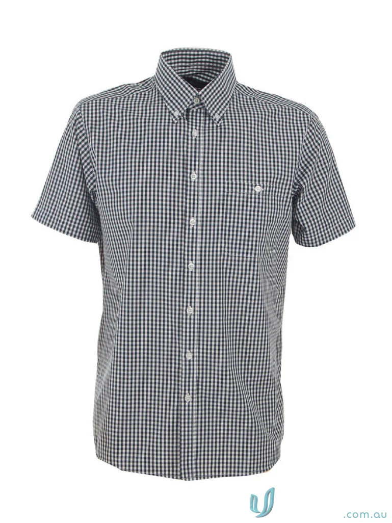 Miller Gingham SS Check Shirt in classic gingham check, perfect for uniforms or workwear