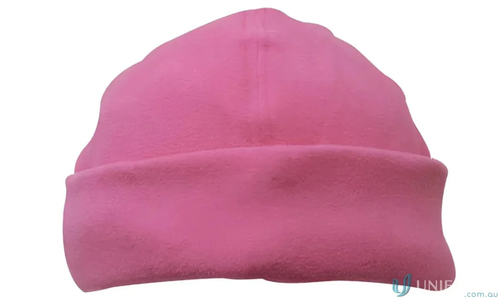 Pink fleece beanie from Mirco Fleece Beanie collection, cozy fleece beanie style