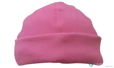 Pink fleece beanie from Mirco Fleece Beanie collection, cozy fleece beanie style
