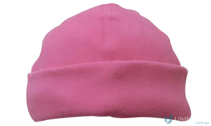 Pink fleece beanie from Mirco Fleece Beanie collection, cozy fleece beanie style