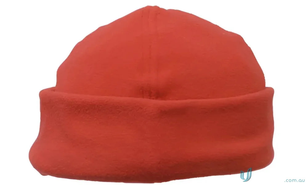 Red fleece beanie from Mirco Fleece Beanie collection, cozy fleece beanie style