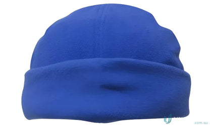 Blue mirco fleece beanie for warmth and style, perfect fleece beanie choice