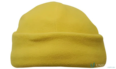 Yellow fleece beanie from Mirco Fleece Beanie collection, comfy fleece beanie for cold days