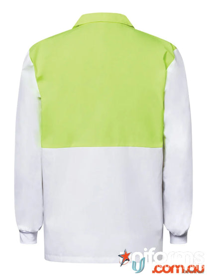 Two-tone long-sleeved Modesty Insert LS Jac Shirt with sun protection and dayglow yellow panel