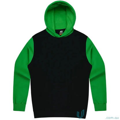 Black and green monash hoodie with chest measurements, perfect for university uniforms