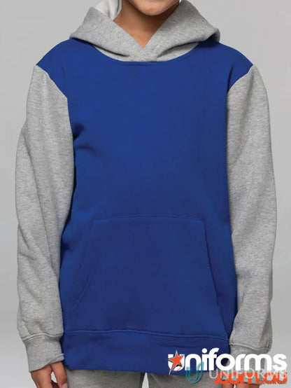 Blue and gray Monash Hoodie with chest measurements, perfect for uniforms