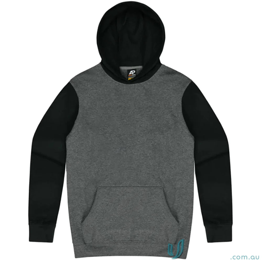 Gray and black Monash Hoodie with comfy fit, perfect for uniforms and chest measurements