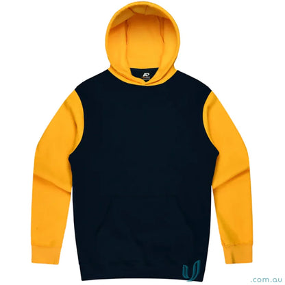 Two-tone Monash hoodie perfect for uniforms, comfy fit, and chest measurements guide