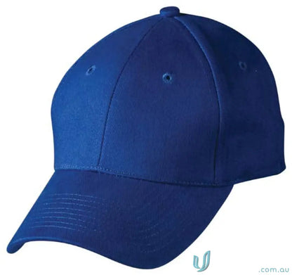 Blue heavy brushed cotton cap from MOQ100 Embroidered Caps with price includes embroidery