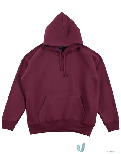 Maroon fleecy hoodie perfect for uniforms or casual workwear from MOQ100 Printed ADULT Hoodie