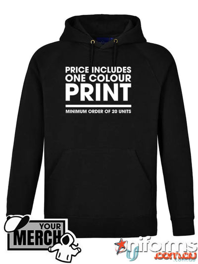 Black hoodie from MOQ100 Printed YOUTH Hoodie, perfect for casual wear or uniforms