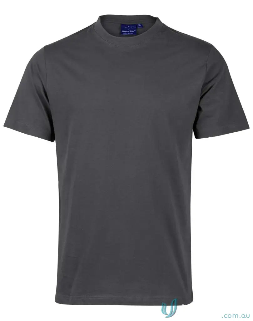Gray short-sleeved T-shirt made of combed cotton from MOQ100 Printed YOUTH Tee for uniforms or workwear