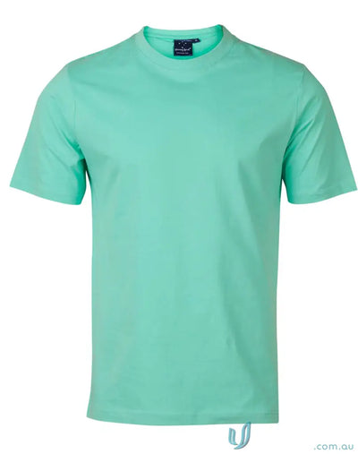 Mint green T-shirt made of combed cotton from MOQ100 Printed YOUTH Tee, perfect for uniforms or workwear