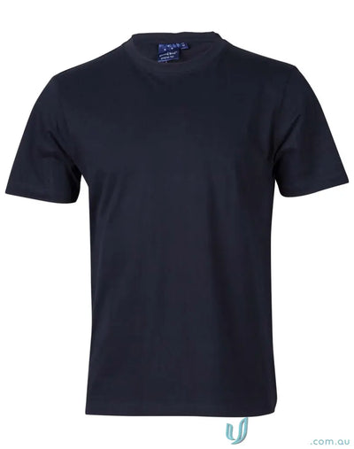 Navy blue short-sleeved T-shirt made from combed cotton for youth uniforms or workwear