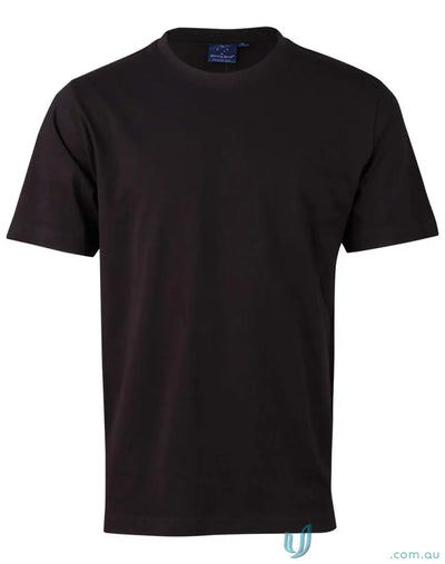 Black short-sleeved T-shirt made of combed cotton for uniforms and workwear
