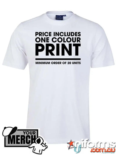 White T-shirt made of combed cotton from MOQ100 Printed YOUTH Tee, great for uniforms or workwear