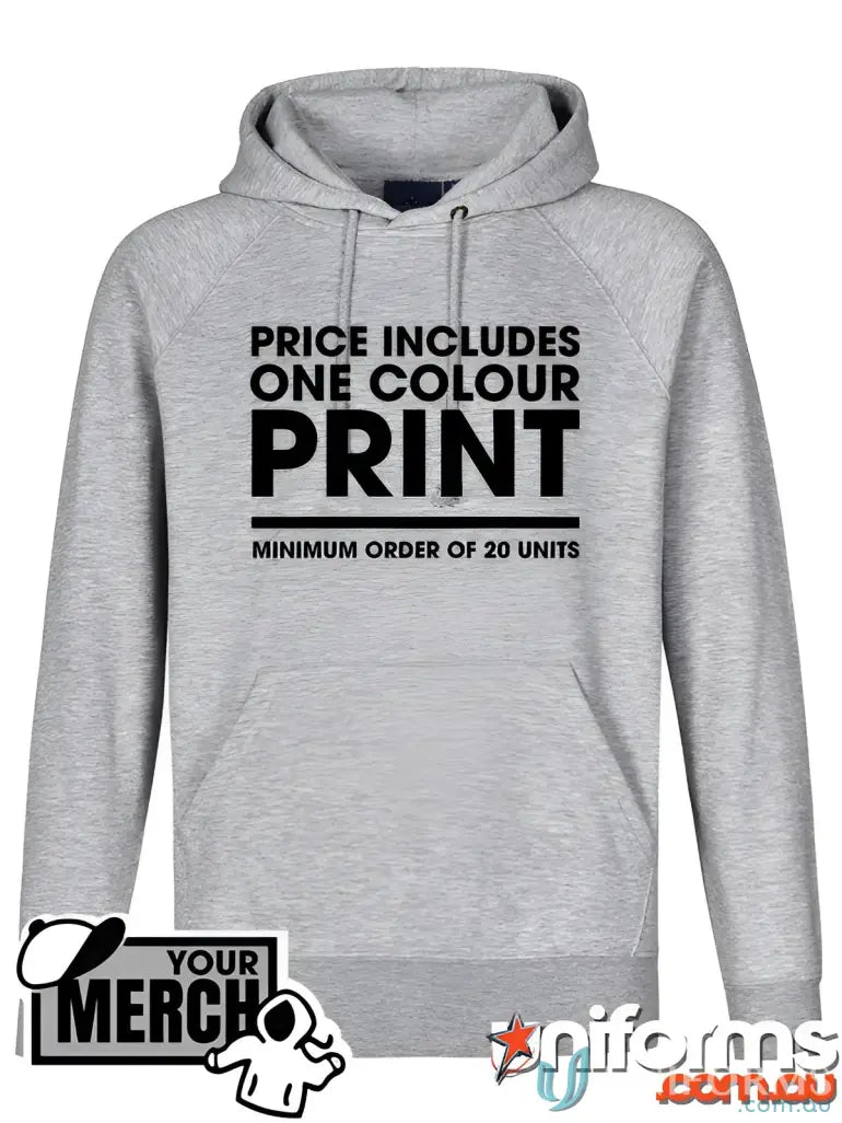 Gray hoodie from MOQ25 Printed Youth Hoodie, perfect for uniforms or workwear