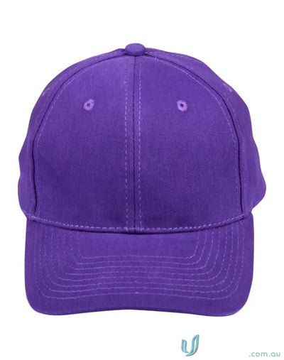 Purple baseball cap made of brushed cotton, price includes embroidery