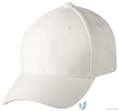 White baseball cap made of heavy brushed cotton, price includes embroidery, MOQ50