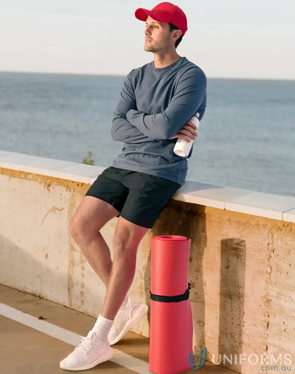 Man in athletic wear wearing Mornington LS Tee made from ultimate cotton with a cotton face long-sleeve