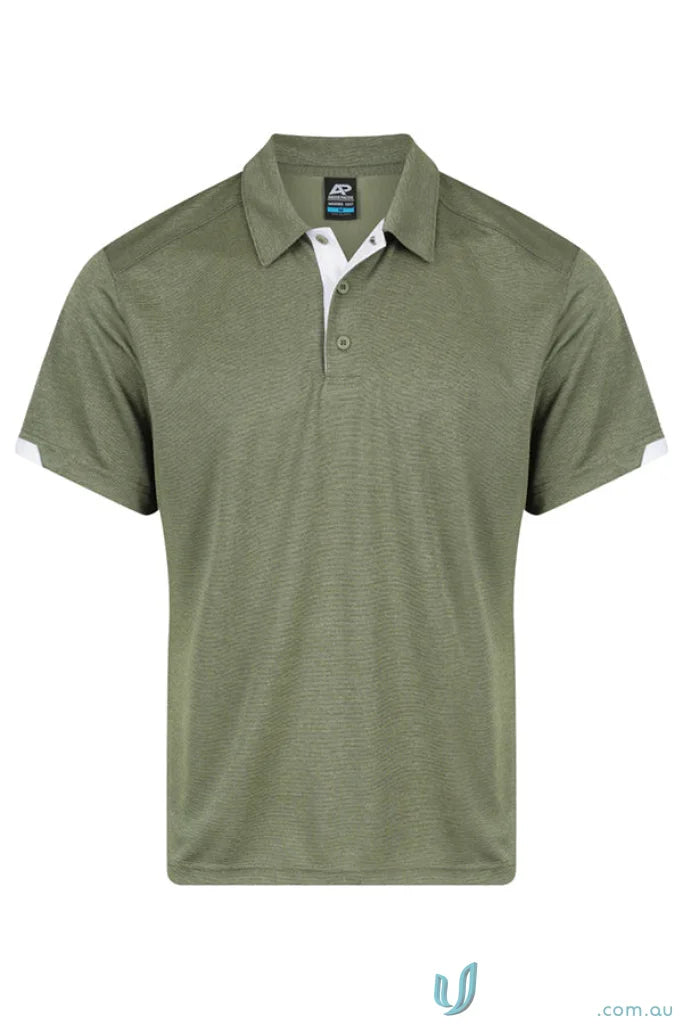 Olive green polo shirt from Morris Mens Polo, perfect for casual men’s uniforms