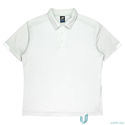 Plain white Morris Mens Polos polo shirt made from comfortable fabric perfect for workwear or uniforms