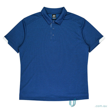 Royal blue Morris Mens Polos with white accents, perfect for uniforms or workwear