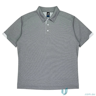 Morris Mens Polos short-sleeved gray fabric polo shirt for workwear or uniforms