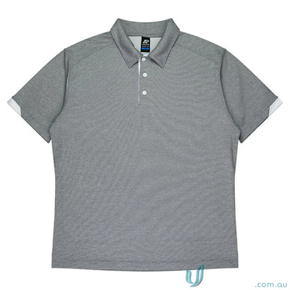 Morris Mens Polos short-sleeved gray fabric polo shirt for workwear or uniforms