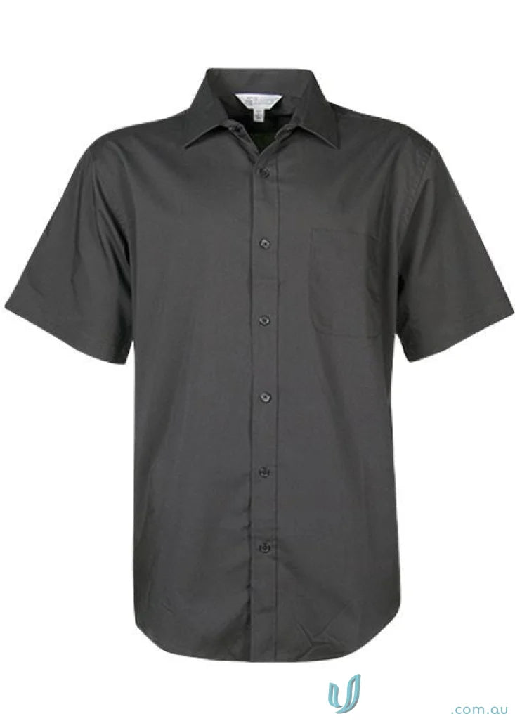 Gray short-sleeved mosman ss shirt ideal for uniforms and workwear options