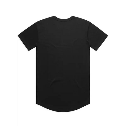 Black Mountain Curve Tee with curved hem in combed cotton