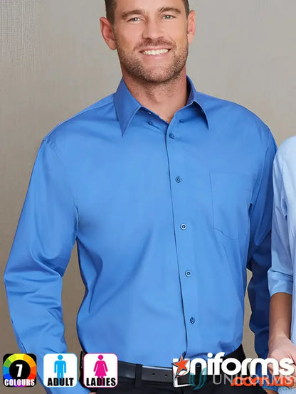 Blue long-sleeved Nano LS Shirt perfect for workwear and uniforms