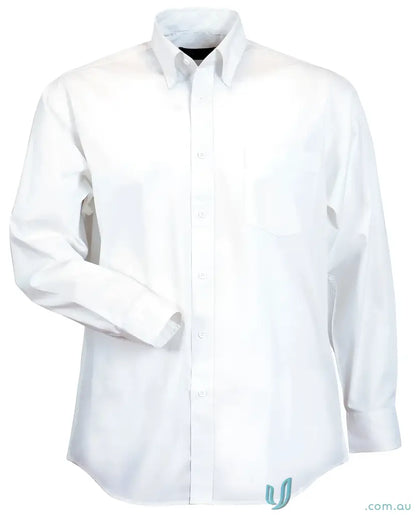 White long-sleeved nano ls shirt for uniforms and workwear casual style