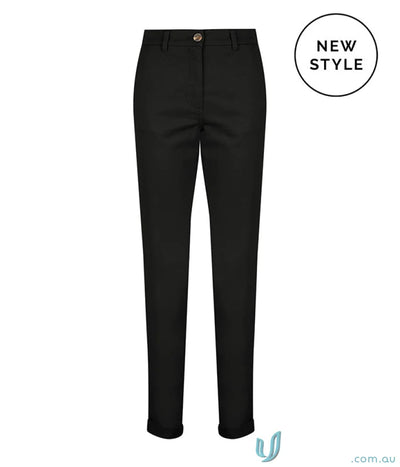 Black slim-fit women’s modern chino pants with tapered leg from Napier Womens Modern Chino Pant