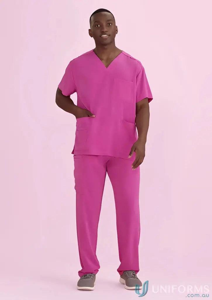 Magenta unisex pink scrub pant from NBCF for National Breast Cancer awareness