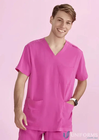 Pink V-Neck Scrub Top NBCF Unisex Pink CST250US for medical professionals