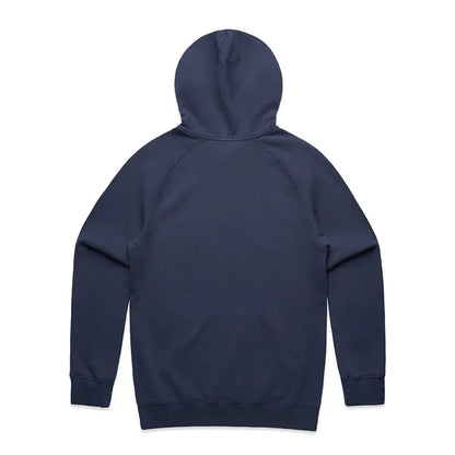 Nemesis Hoodie: Navy blue kangaroo pocket heavy fleece lined hood