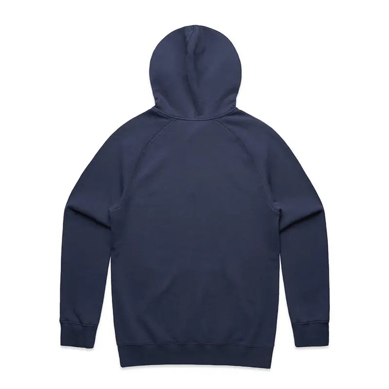 Nemesis Hoodie: Navy blue kangaroo pocket heavy fleece lined hood