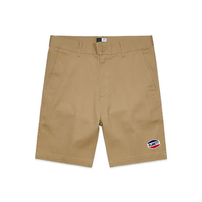 Khaki Nemesis Ramp Shorts with Dickies patch on left leg