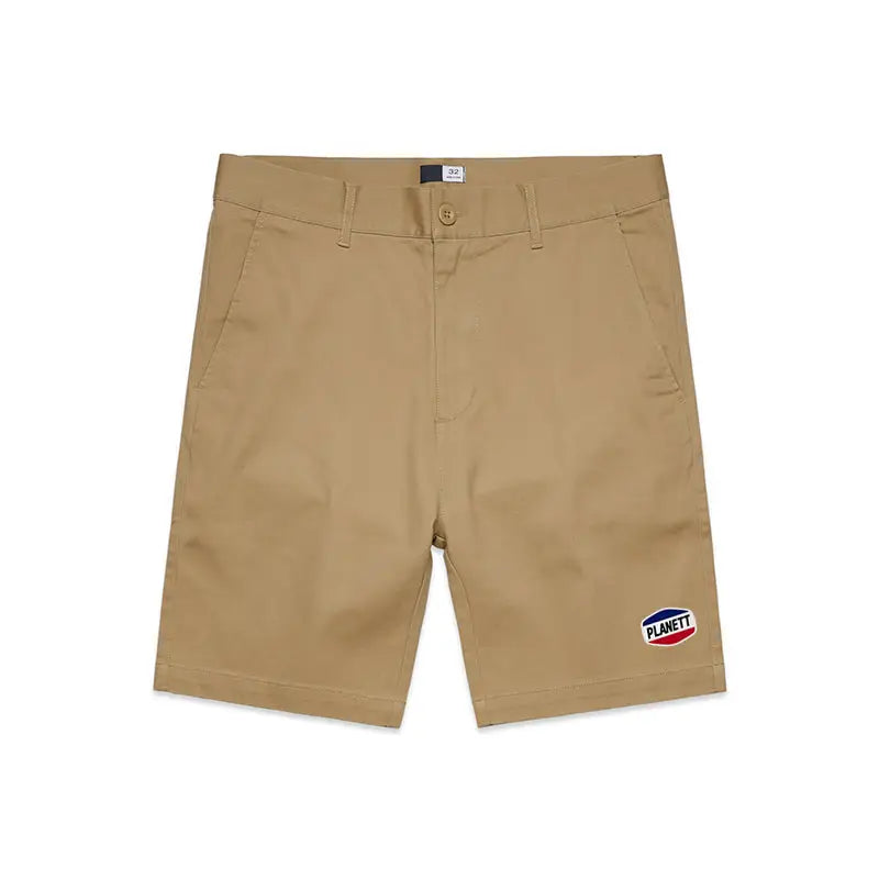 Khaki Nemesis Ramp Shorts with Dickies patch on left leg