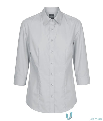 Gray Nicholson Premium Poplin 3Q Shirt with easy iron silk protein finish